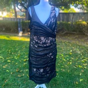 Torrid Black Lace Wrap Sleeveless V Neck Dress